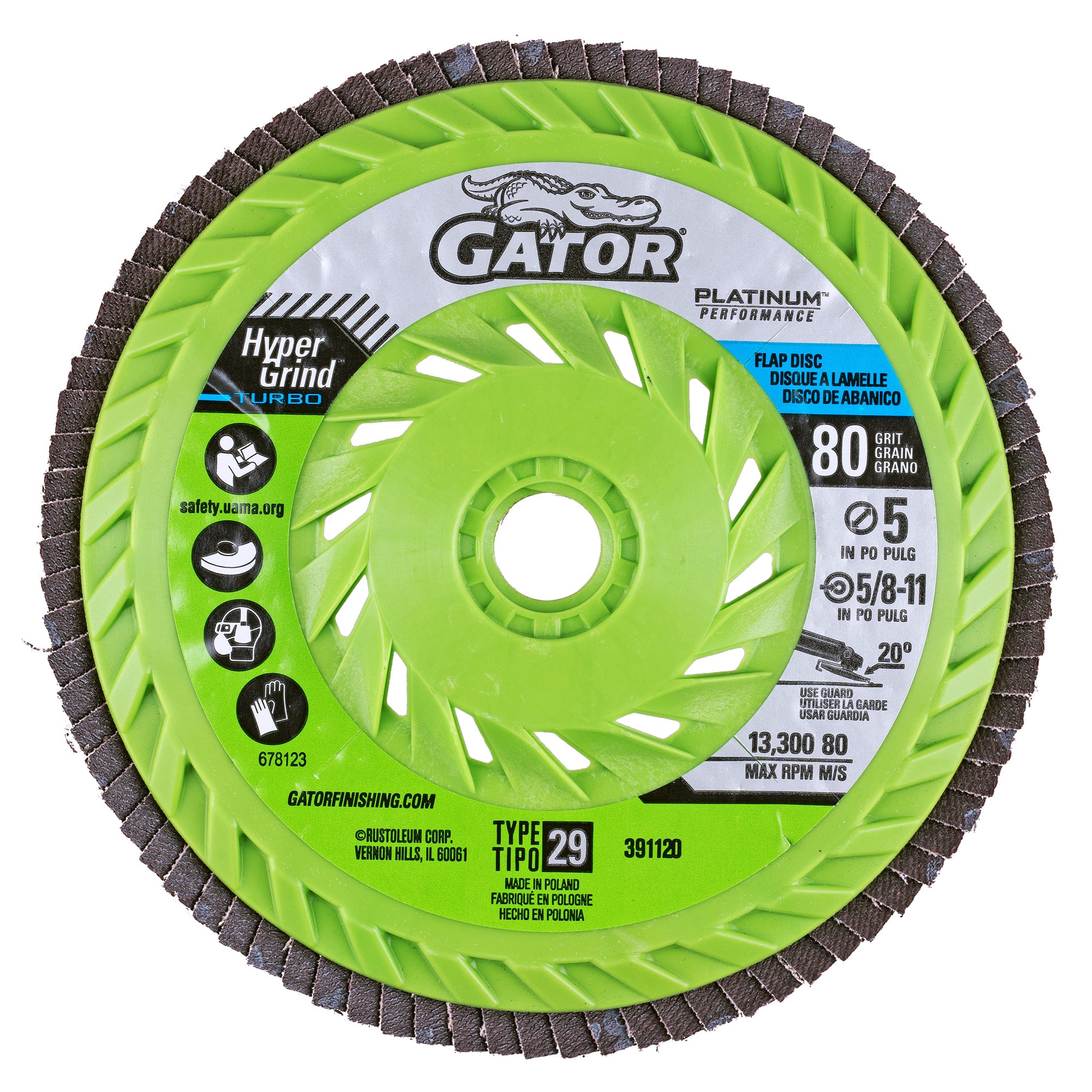 Lija de Disco Gator HyperGrind de Óxido de Circonio Alúmina 80 - Grit 391120