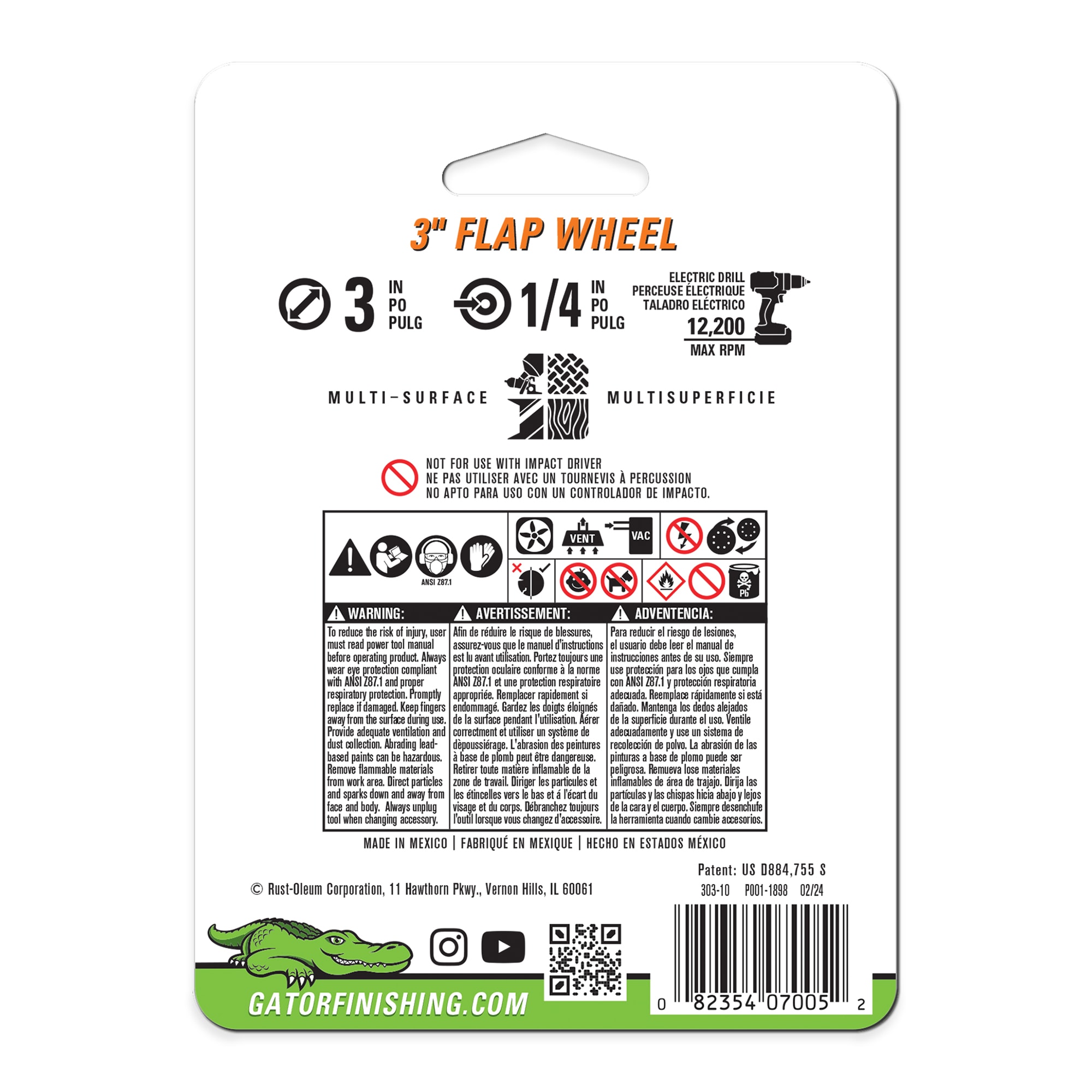 Papel de lija de disco con grano grueso de óxido de aluminio Gator 80 - 7005GA
