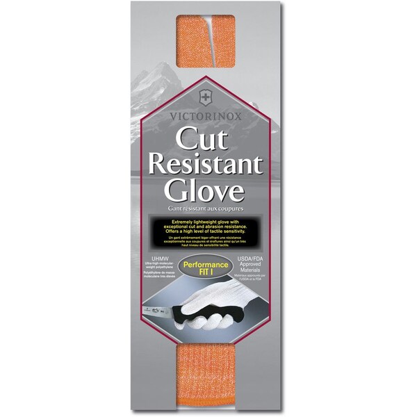 Guantes naranjas resistentes al corte para cocina Victorinox 86300.O Swiss Army Brands 2023, ajuste de rendimiento en empaque de almeja tamaño 1 - VIC-7.9048.9.
