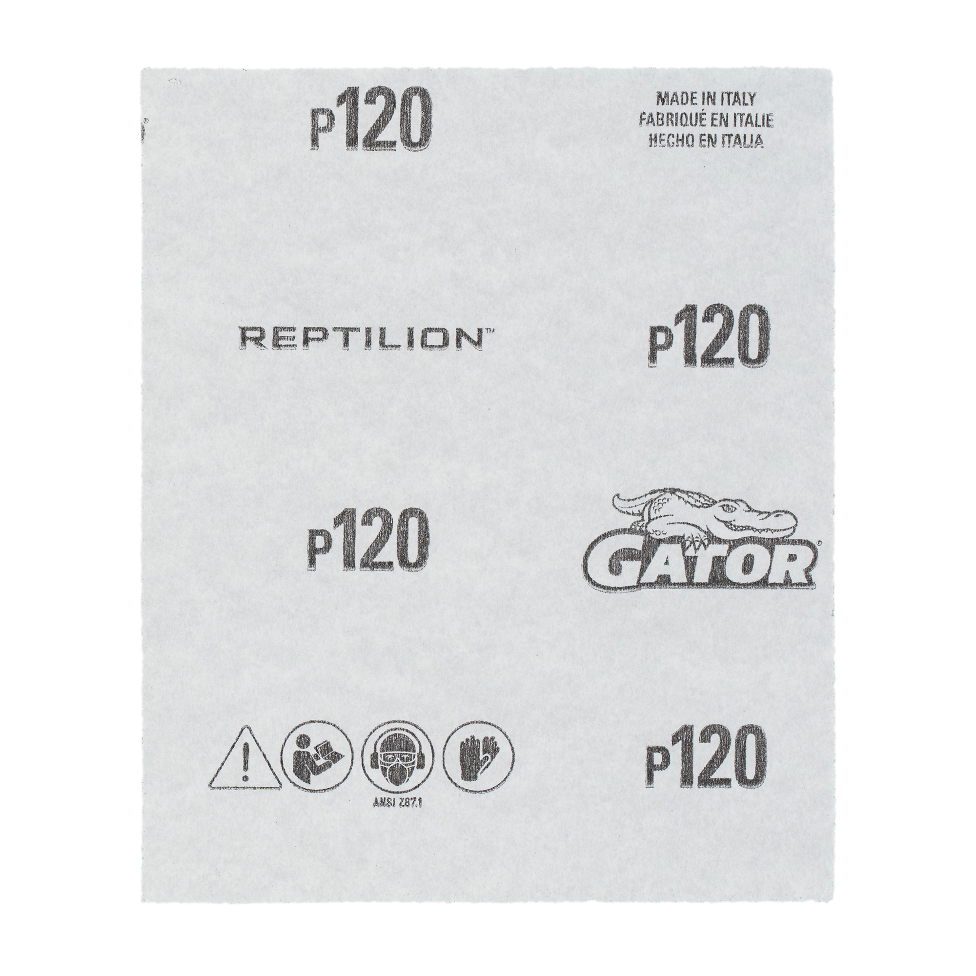 Lija de papel de lija de cerámica de alúmina de 8 piezas Gator Reptilion 120 grit 391113