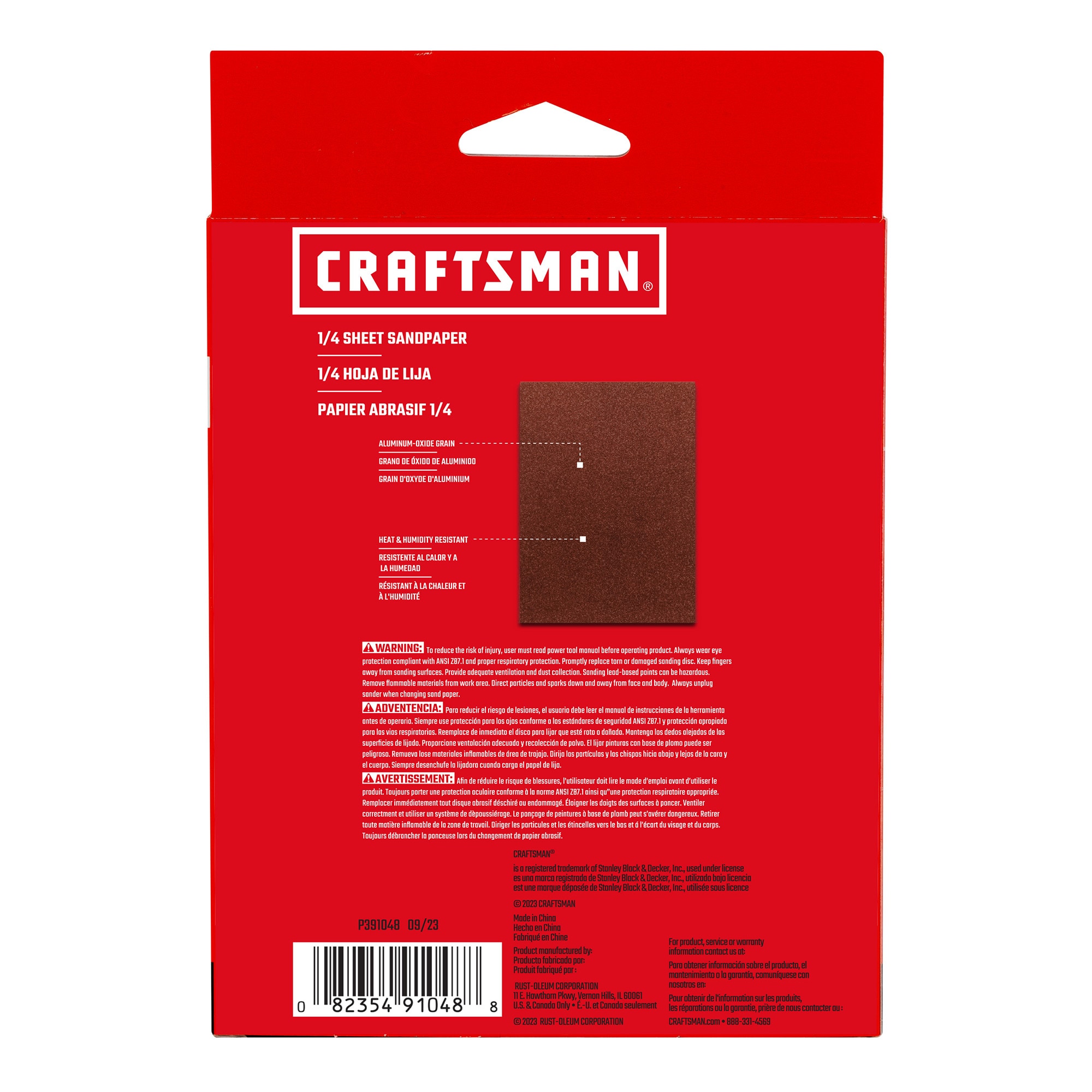 Hoja de papel de lija Craftsman de óxido de aluminio de 60 granos en 20 piezas