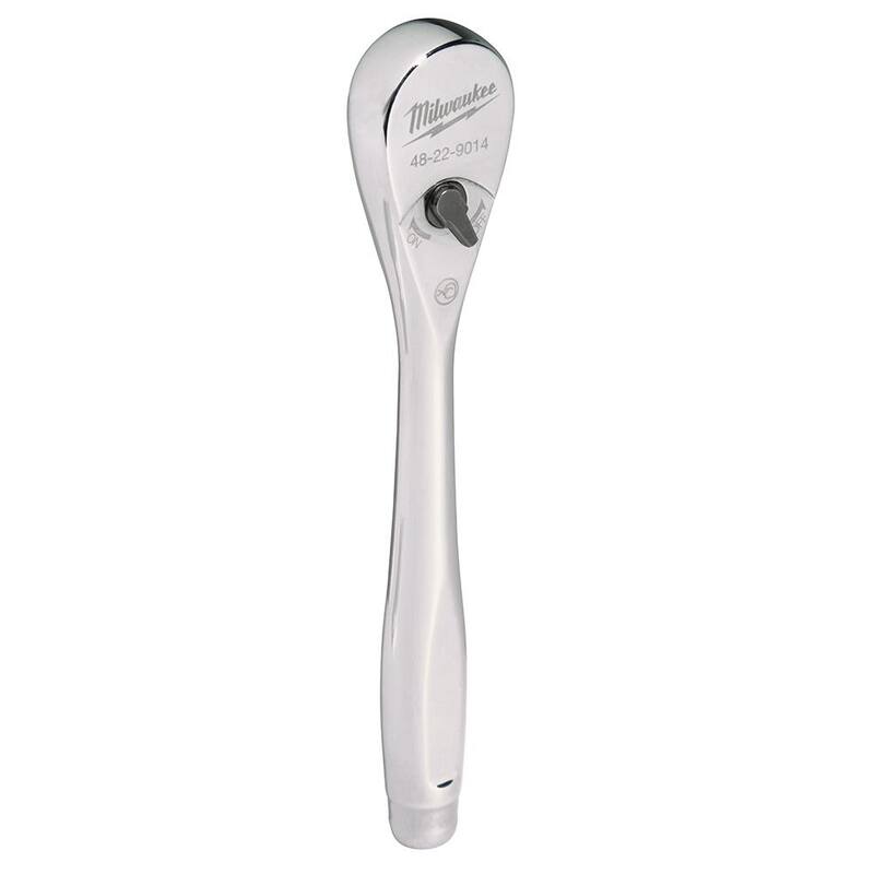 Set de herramientas de mecánico con llave de trinquete y dado Milwaukee de 1/4 de pulgada SAE/métrico con llave de trinquete extendida de 9 pulgadas de 1/4 de pulgada (51 piezas) - 48-22-9004-48-22-9005