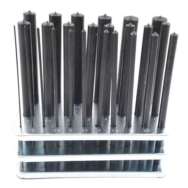 H & H Industrial Products 25 Piece 1-13mm Metric Transfer Punch Set - 8600-0043
