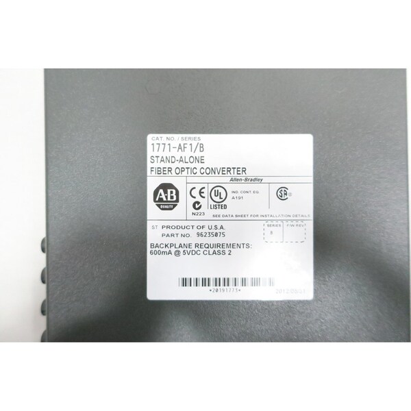Conversor de fibra óptica autónomo Allen Bradley PLC5 SER B OTHER PLC AND DCS MODULE - 1771-AF1