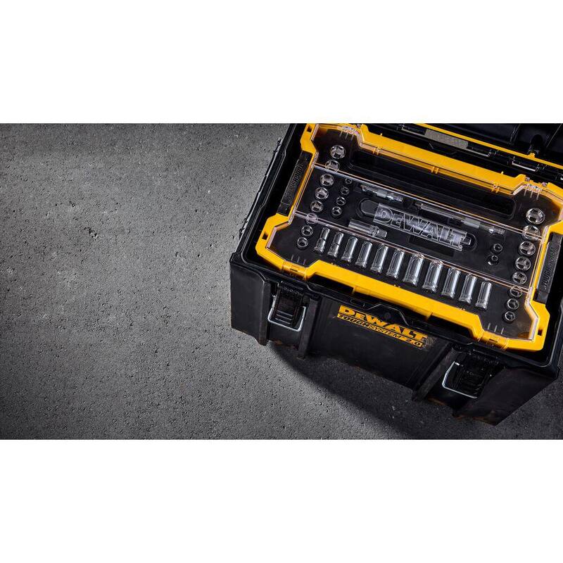 Juego de dados de 3/8 de pulgada DEWALT con bandeja Toughsystem (37 piezas) - DWMT45400