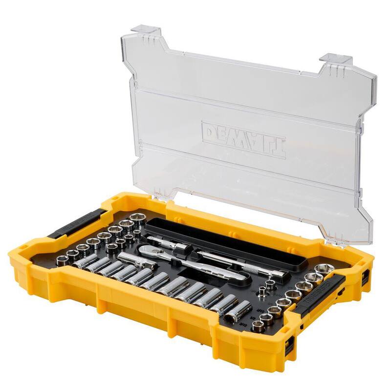 Juego de dados de 3/8 de pulgada DEWALT con bandeja Toughsystem (37 piezas) - DWMT45400