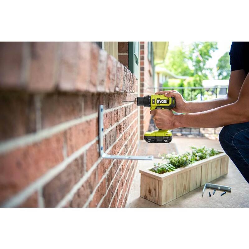 RYOBI ONE+ Taladro percutor inalámbrico de 18V con batería de alto rendimiento de 2.0 Ah de iones de litio - PCL220B-PBP003