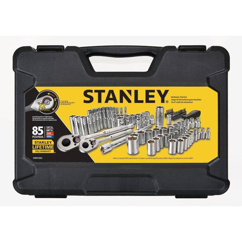 Juego de dados Stanley de 1/4 pulgadas y 3/8 pulgadas (85 piezas) - STMT71651