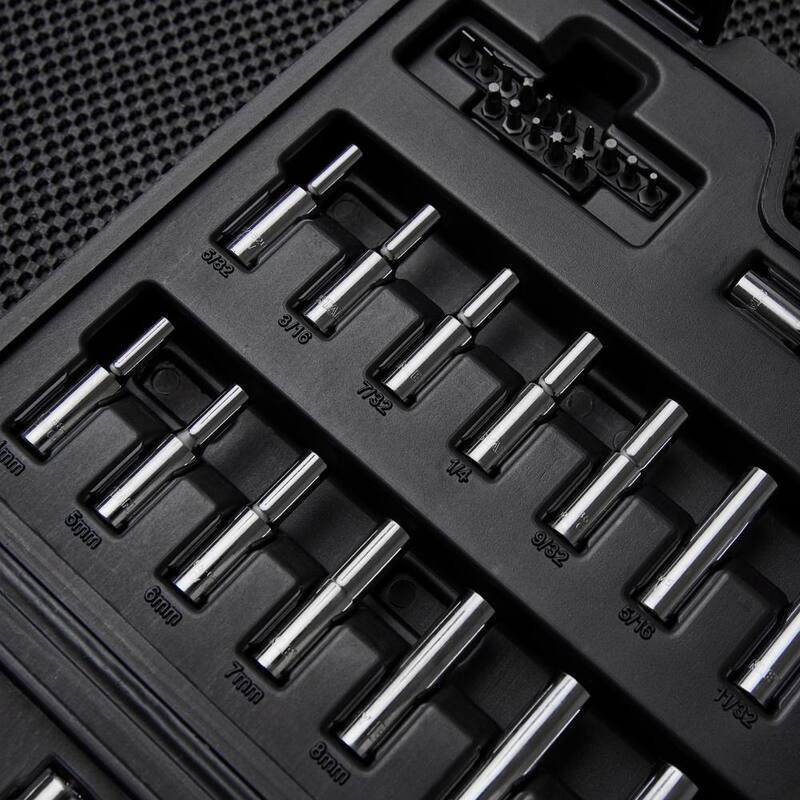 Juego de dados Stanley de 1/4 pulgadas y 3/8 pulgadas (85 piezas) - STMT71651