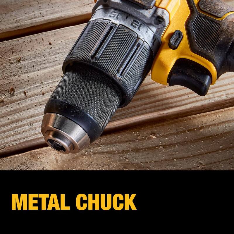 DEWALT Taladro percutor compacto inalámbrico de 20V 1/2 pulgada, Sierra circular inalámbrica de 20V sin escobillas de 6-1/2 pulgadas y Batería compacta de 20V 4.0ah - DCD805BW565B240