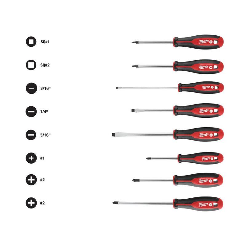 Juego de herramientas mecánicas Milwaukee de 1/2 pulgadas con trinquete, puntas SAE/Métricas y juego de desarmadores (55 piezas) - 48-22-9010-48-22-2718