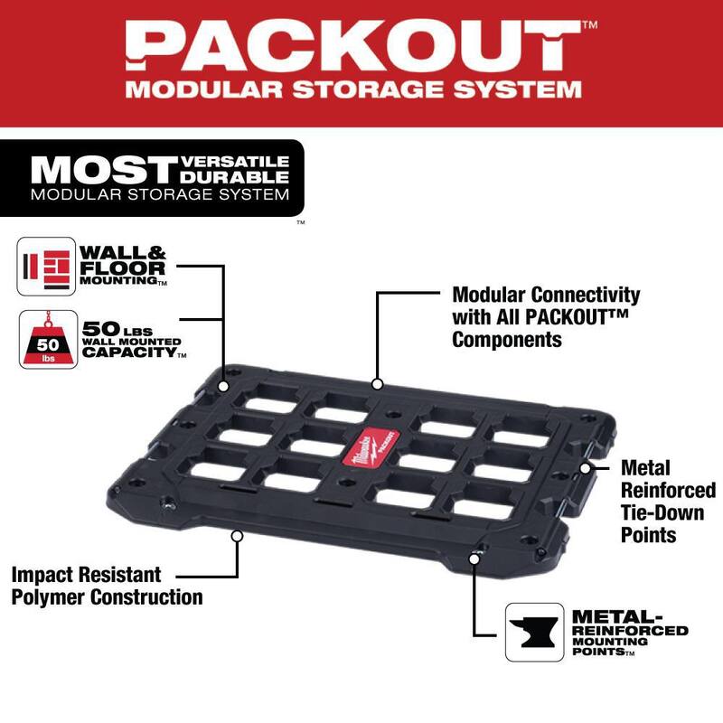 Juego de herramientas de mecánica con llave de trinquete métrica de 3/8 pulgadas de Milwaukee con estuche PACKOUT y placa de montaje PACKOUT (32 piezas) - 48-22-9482-48-22-8485