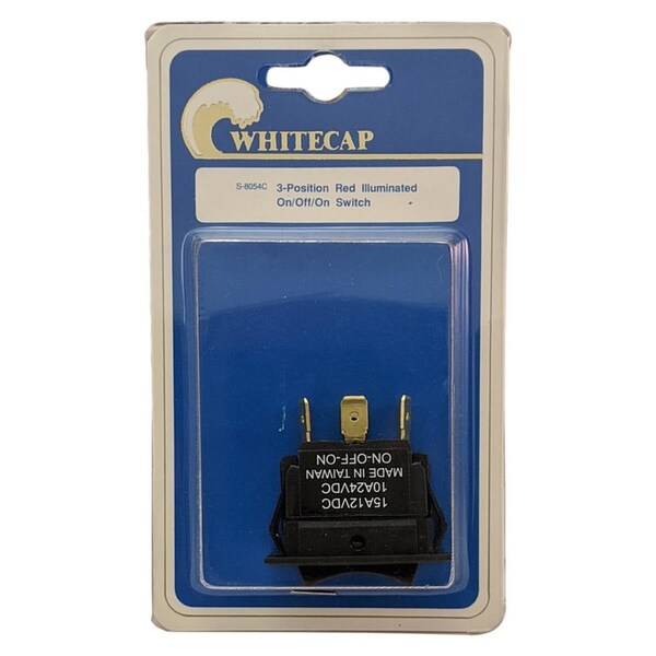 Interruptor basculante de 3 posiciones iluminado S8054C On-Off-On, Rojo