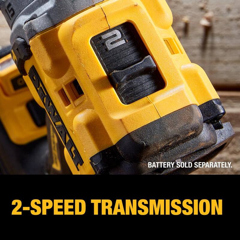 Rotomartillo compacto inalámbrico DEWALT 20V de 1/2 pulgada, herramienta múltiple oscilante ATOMIC 20V sin escobillas y batería de 4.0Ah 20V - DCD805BW354B240