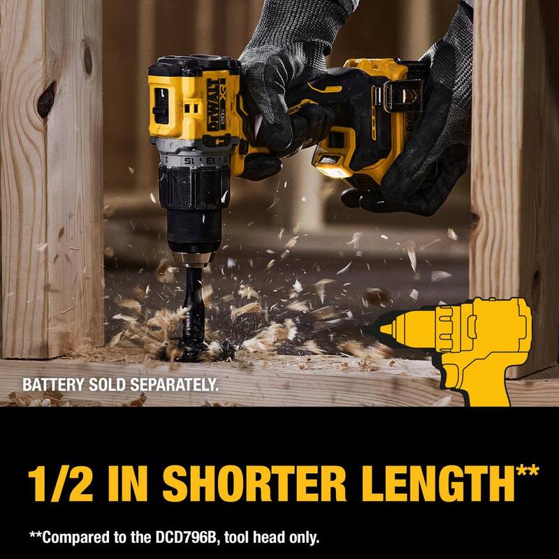 Rotomartillo compacto inalámbrico DEWALT 20V de 1/2 pulgada, herramienta múltiple oscilante ATOMIC 20V sin escobillas y batería de 4.0Ah 20V - DCD805BW354B240