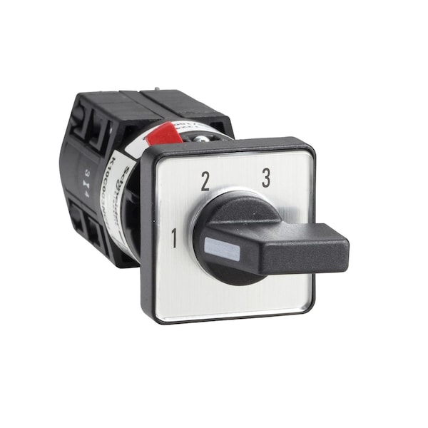Interruptor escalonado Schneider Electric Cam, Harmony K, Ø16 o 22mm, plástico, 1 polo, posición 0, 4 pasos + posición 0, 30°, 10A, 30x30mm, marcado 0/1/2/3/4 - K10D004QCH