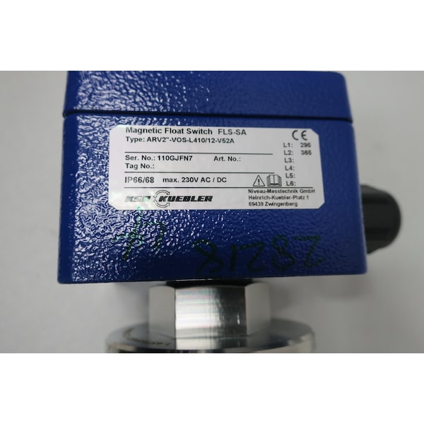 Interruptor de flotador MAGNÉTICO 230V CA/230V CC Ksr Kuebler - ARV2"-VOS-L410/12-V52A