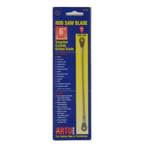 Artu Tungsten Carbide Grit Rod Saw Blade, 6" - 01720