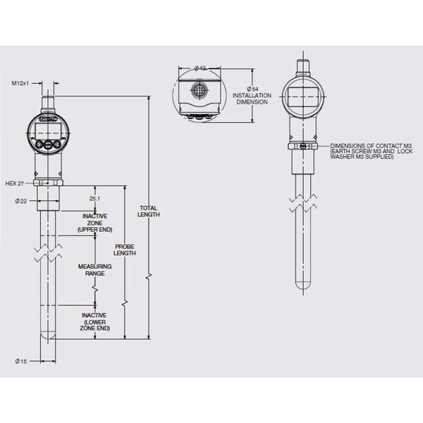 Interruptor de nivel / temperatura Hydac ENS 3118-5-0205-400-K - ENS 3118-5-0205-400-K