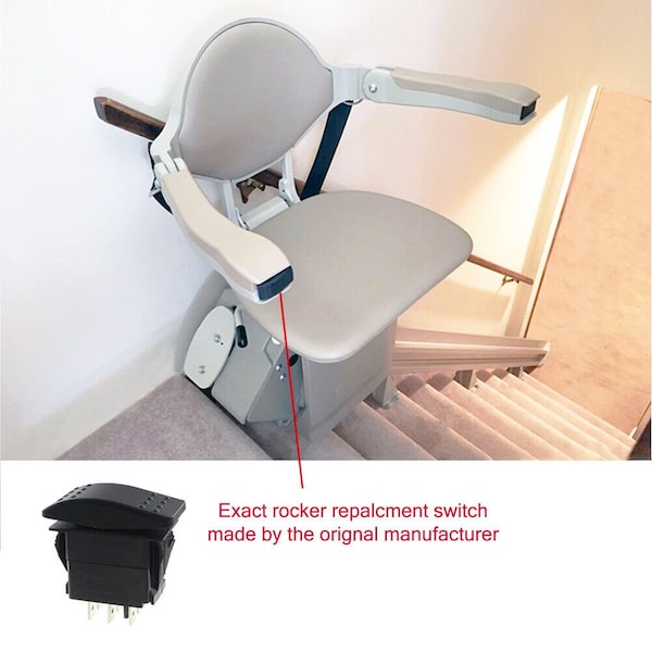 Interruptor basculante OEM UP/Down para elevadores de escaleras Savaria SL1000, Bruno SRE-1550,2010,2750,3000,3050 - CARLV851S