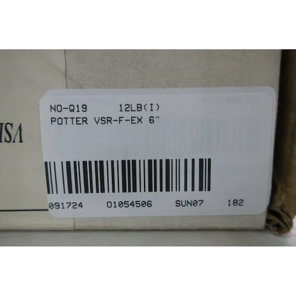 Interruptor de flujo de paleta de 6 pulgadas 125-250V-AC Potter - 29-FP-VSRFEX6 VSR-F-EX