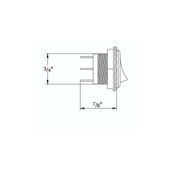Hella Interruptor basculante de 12 voltios y 20 amperios con LED ámbar sin cubierta de seguridad - H61922001