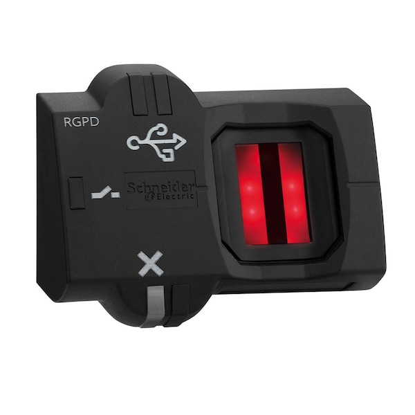 Interruptor biométrico monostable RGPD, Harmony XB5S, plástico, 22mm, conexión USB por conector M12, 24V CA CC - XB5S9B2M12