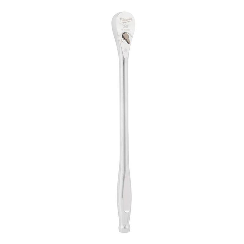 Juego de herramientas mecánicas Milwaukee de trinquete y dados en pulgadas/métrico de 3/8 pulgadas con trinquete extendido de 12 pulgadas de 3/8 pulgadas (57 piezas) - 48-22-9008-48-22-9037.