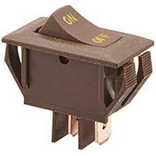 Interruptor basculante marrón con texto dorado Rv Designer 0,55 x 1,12 pulg. 10A On, Off SPST - RVDS273