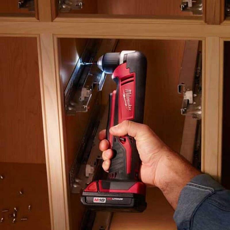 Milwaukee M18 Taladro angular recto inalámbrico de 3/8 pulgadas de 18V con batería de iones de litio (solo herramienta) - 2615-20