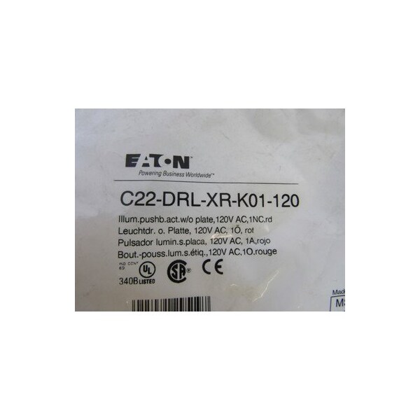 Botones pulsadores LED 120V 1NC EA - C22-DRL-XR-K01-120 de Eaton