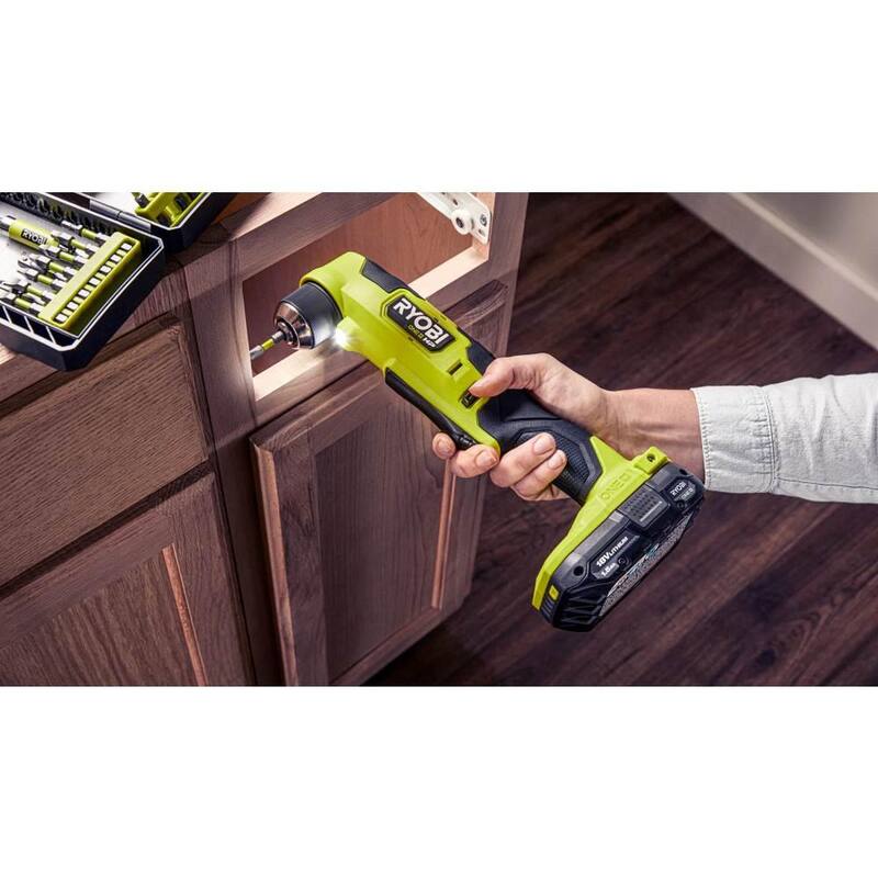 RYOBI ONE+ HP Taladro angular recto compacto inalámbrico brushless de 3/8 pulgadas de 18V (Herramienta Únicamente) - PSBRA02B