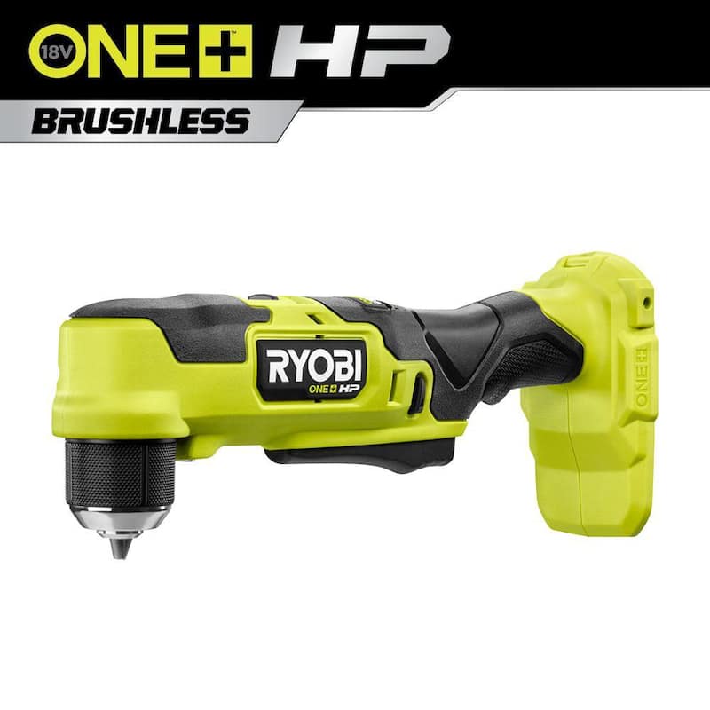 RYOBI ONE+ HP Taladro angular recto compacto inalámbrico brushless de 3/8 pulgadas de 18V (Herramienta Únicamente) - PSBRA02B