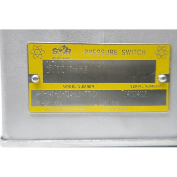 Interruptor de presión Sor 28-520KPA - 611916 4RT-Y45-U8-C1A-JJ TTNOX