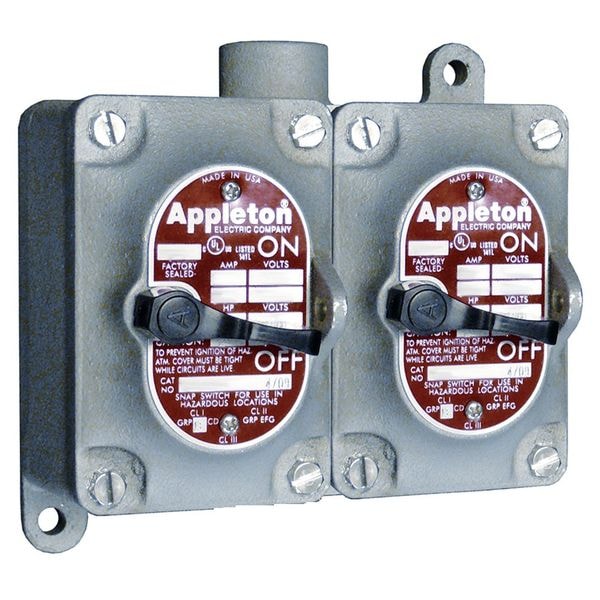 Interruptor basculante Appleton Electric, serie EDS, 2 módulos, 1 polo - EDS275-F1