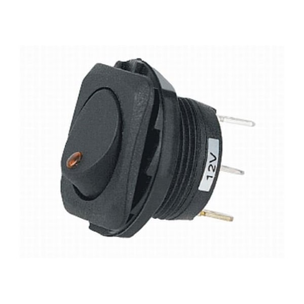 Hella Interruptor basculante máximo de 12 Voltios, 20 Amperios con LED rojo sin cubierta de seguridad - H61924001