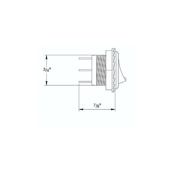 Hella Interruptor basculante máximo de 12 Voltios, 20 Amperios con LED rojo sin cubierta de seguridad - H61924001