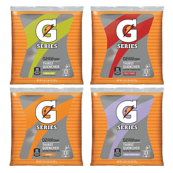 Gatorade G Series, Mezcla para Bebida Deportiva para Saciar la Sed, Sabores Surtidos, Rinde 2.5 galones por Paquete de 21 oz, 32 Paquetes - 03944