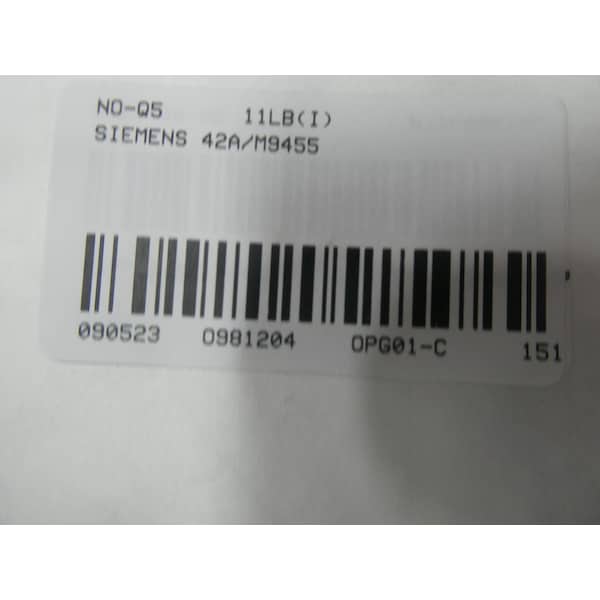 Cubierta de compartimento de interruptor de aluminio Siemens 42A/M9455 - Pieza y accesorio para interruptor