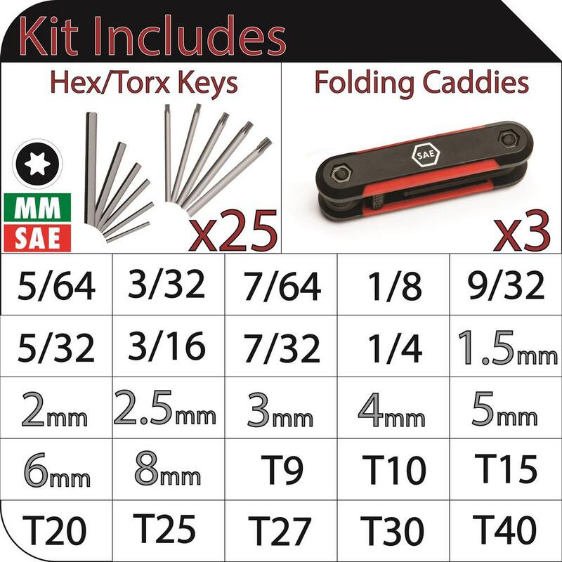 Juego de carraca y dados Husky de 1/4 y 3/8 pulgadas con llaves hexagonales plegables (71 piezas) - H46PCS3PCFHKCB.