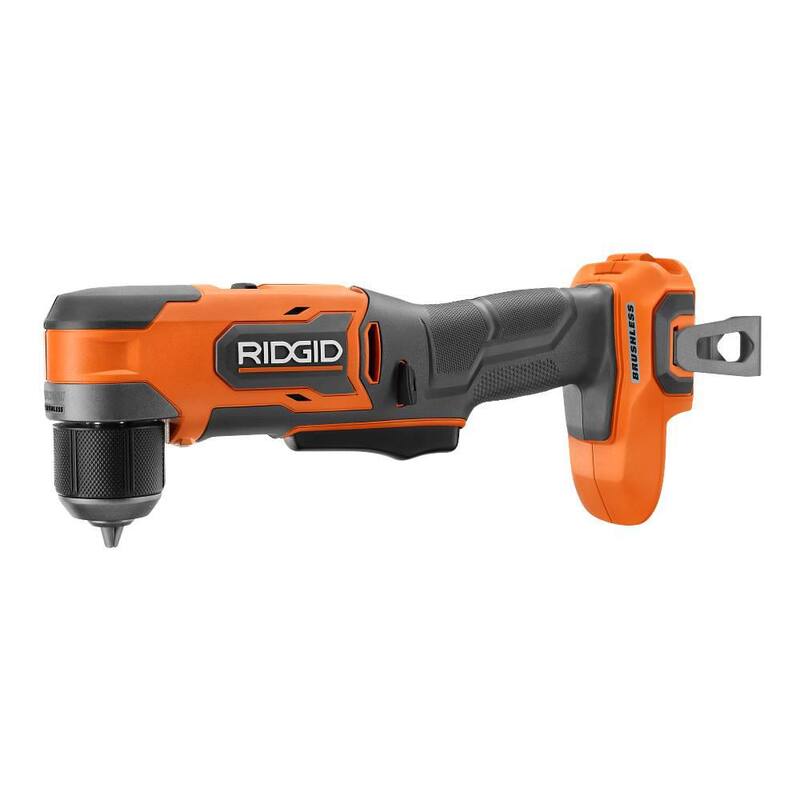 RIDGID Taladro angular derecho inalámbrico sin escobillas SubCompact de 18V y 3/8 pulgadas (solo la herramienta) - R87701B