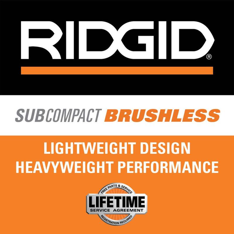 RIDGID Taladro angular derecho inalámbrico sin escobillas SubCompact de 18V y 3/8 pulgadas (solo la herramienta) - R87701B