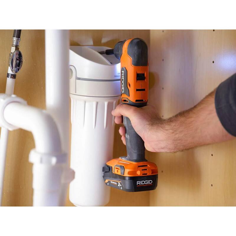 RIDGID Taladro angular derecho inalámbrico sin escobillas SubCompact de 18V y 3/8 pulgadas (solo la herramienta) - R87701B