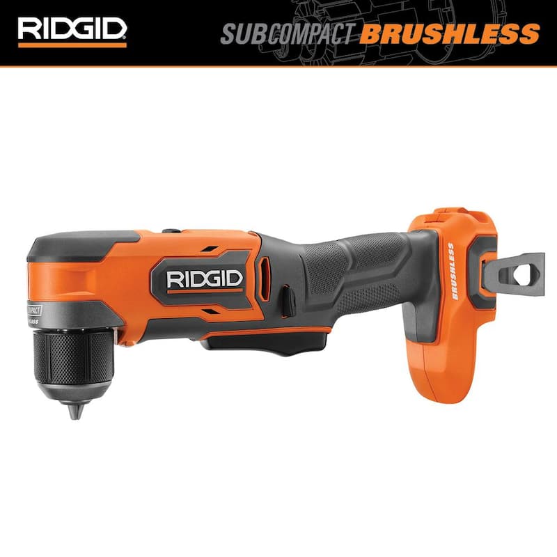 RIDGID Taladro angular derecho inalámbrico sin escobillas SubCompact de 18V y 3/8 pulgadas (solo la herramienta) - R87701B