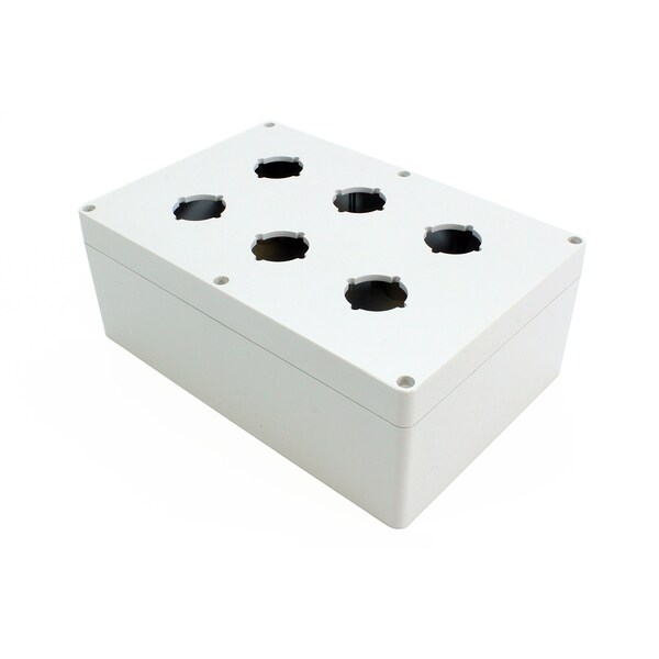 Caja de botón de presión de 6 orificios, 30.5mm, Polycarbonate 1554VA - 1554PB6A de Hammond