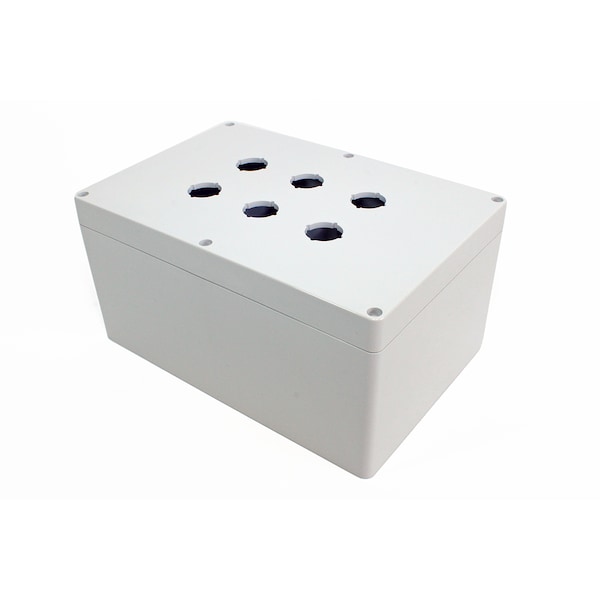 Caja de botones de 6 orificios, 22.5mm, Hammond, Polycarbonate 1554VB - 1554MPB6B