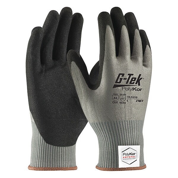 Guante resistente a cortes Pip, Nivel de corte A4, 13 ga, Gris/Negro, XS - 16-X310/XS.