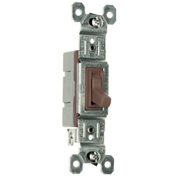 Interruptor basculante de un solo polo Yhior 660GUCC18, 15A, 120V, color marrón - YH579616