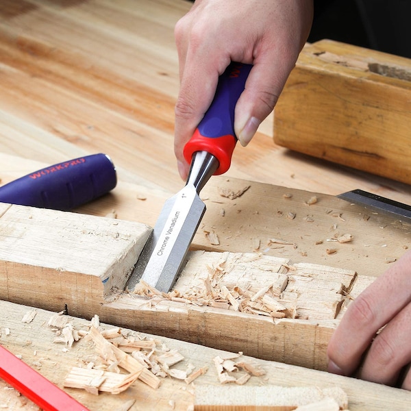 Prime-Line Hardened and Tempered Steel Wood Chisel, 1/2 Inch Wide Blade, Single Pack - W043005