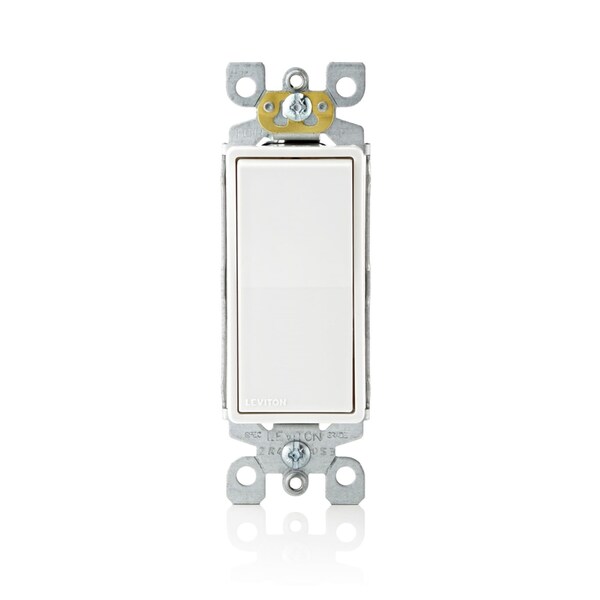 Leviton Decora Interruptor Antimicrobiano de Palanca Simple de 15 amperios Blanco 1 pieza - 05601-2AW
